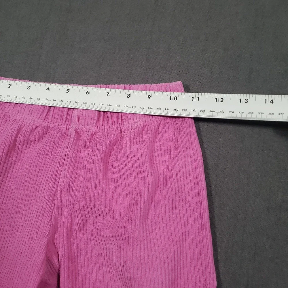 Hanna Andersson Leggings Girls Size 12 Pink Ribbed Cotton Blend Pull On‎ Pants